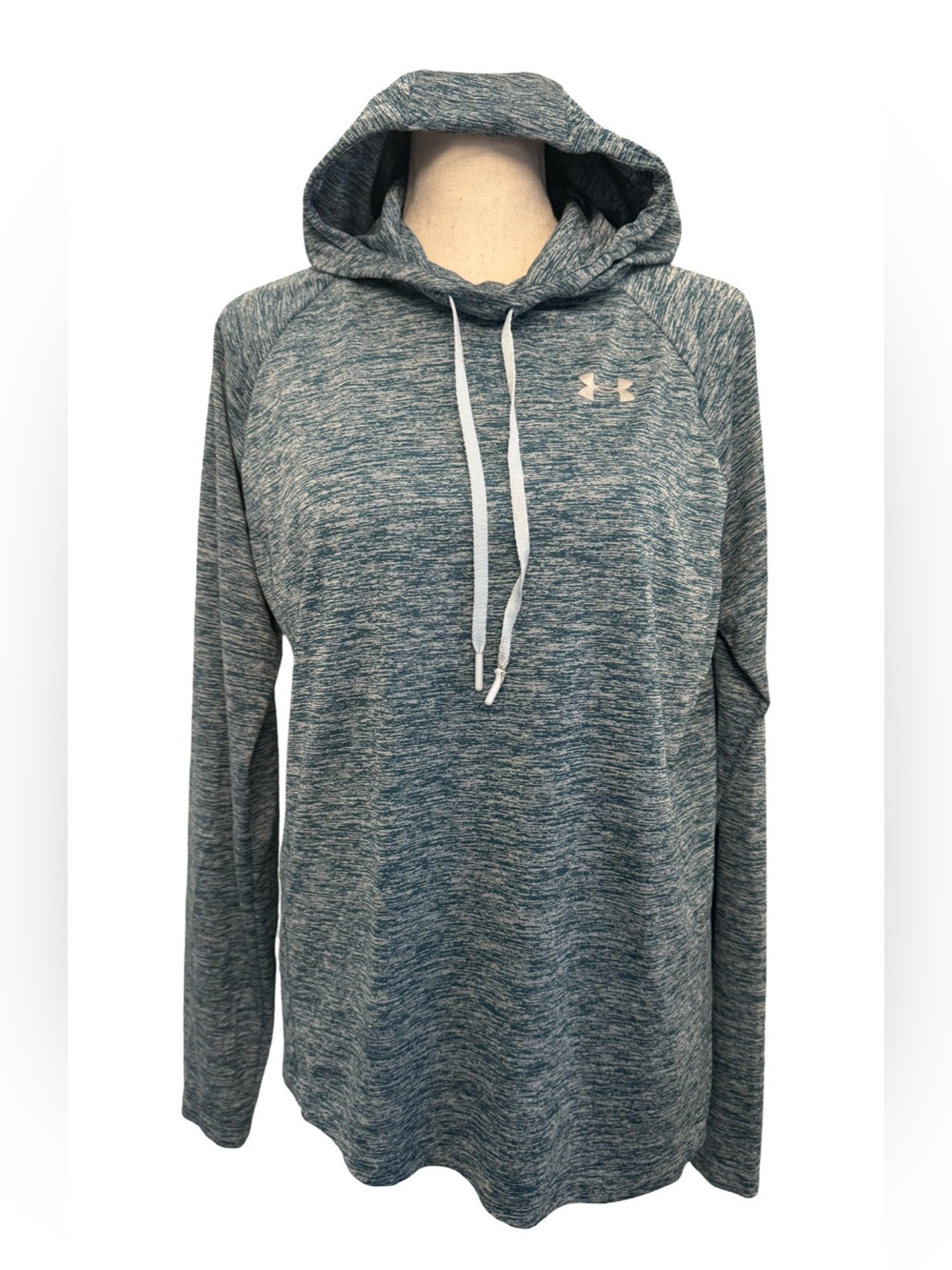 Under Armour Women’s L HeatGear Hoodie Blue Heather Loose Fit Pullover